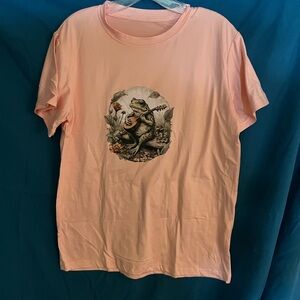 Pink Graphic T-Shirt with Frog Design